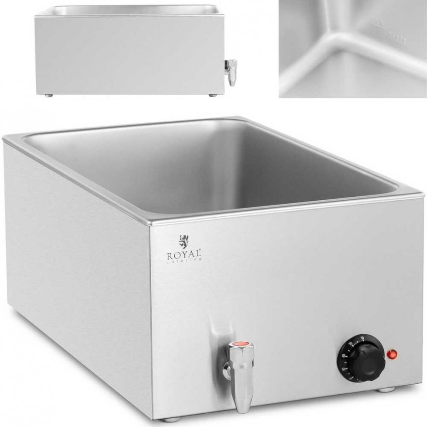 Royal Catering Bain-marie electric heater with tap for GN 1/1 containers 600 W