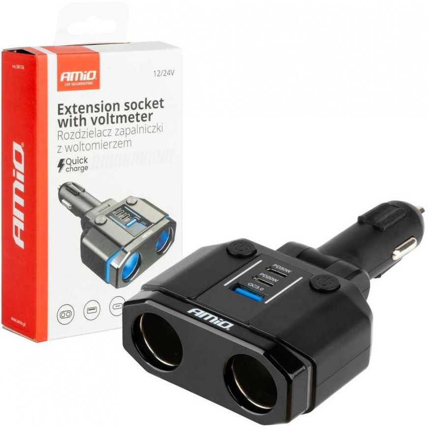 AMiO Cigarette lighter socket splitter pd30w