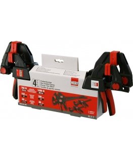 BESSEY one-hand clamp set EZM-EZL-Set, 4-piece (black/red, 2x EZM15-6, 2x EZL30-8)