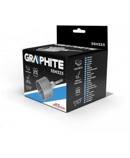 Graphite 85 mm Widia skylių pjūklas su SDS+ adapteriu ir bandomuoju grąžtu