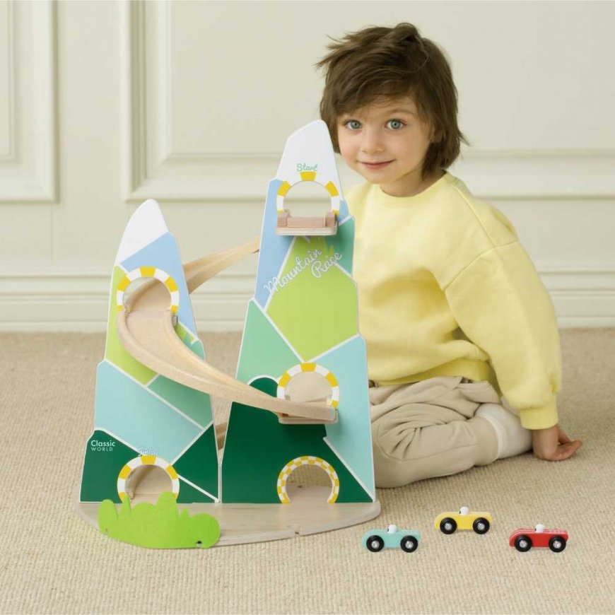 Classic World Wooden Track Block with Car "Mountain Race" – 2
