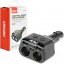 Cigarette lighter socket splitter 2x USB 1x USB-C 12v 24v + voltmeter amio-04173