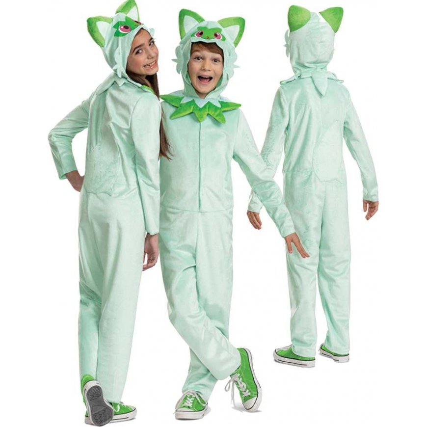 Strój karnawałowy Pokemon Sprigatito costume green przebranie 127-136 cm (7-8 lat)