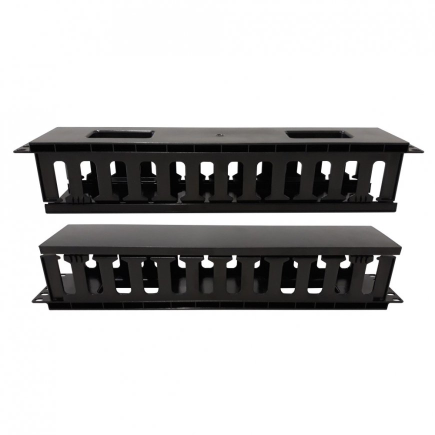 Techly Cable Entry Panel 19" 2U with Cover – 2