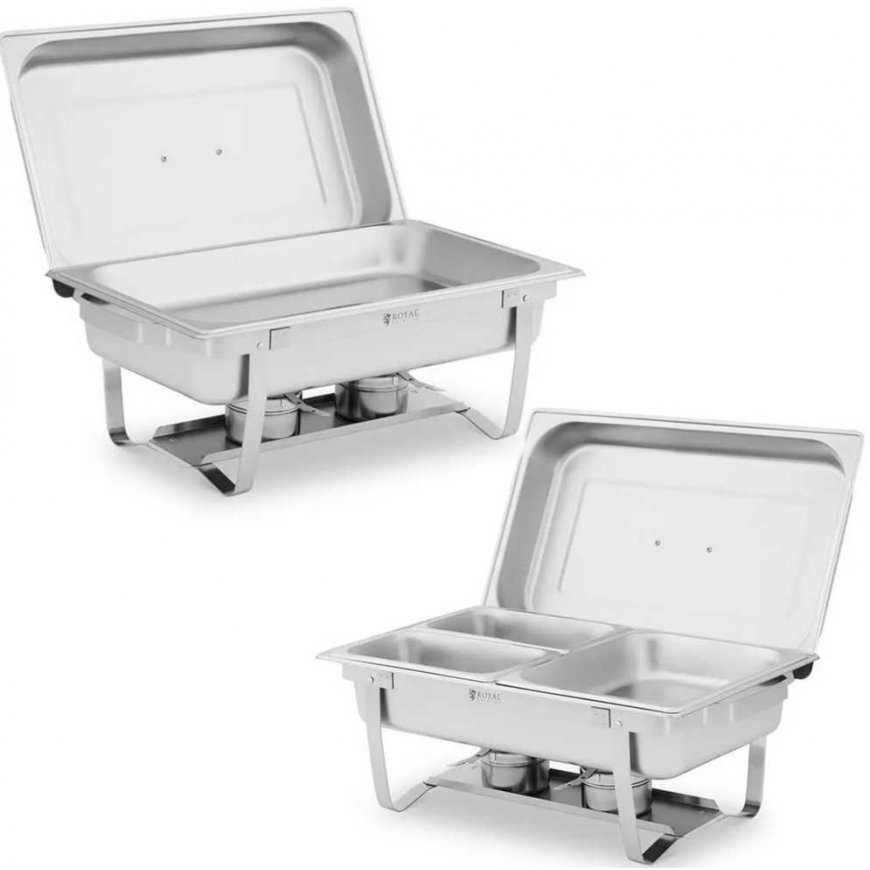Royal Catering Podgrzewacz bemar bufetowy do potraw na pastę su pojemnikami GN 2 x 8l - komplektas 2 vnt.