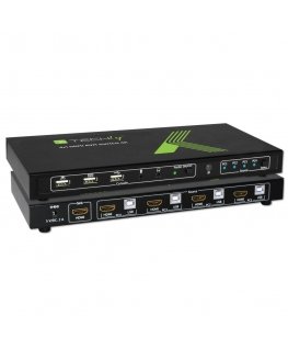 Techly 4x1 USB HDMI KVM Switch 4Kx2K IDATA KVM-HDMI4U KVM jungiklis Juoda
