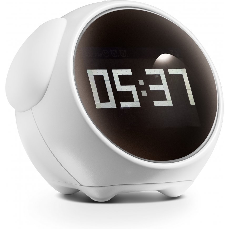 Fuj:tech downloadable emoticon desk alarm clock, white