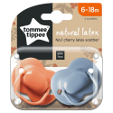 TOMMEE TIPPEE latex pacifiers, round 6-18 months, 2 pcs., 433533 TOMMEE TIPPEE latex pacifiers, round 6-18 months, 2 pcs., 433533
