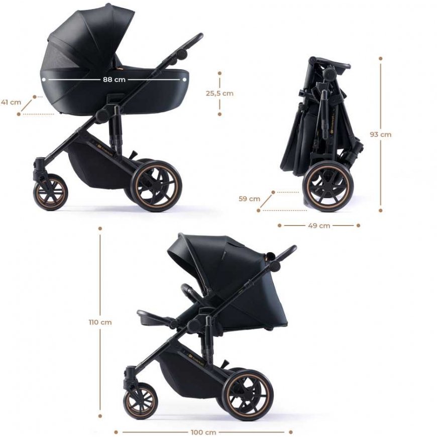 KINDERKRAFT universalus vežimėlis 3in1 PRIME 2 3IN1 MINK PRO VENEZIAN Juodas, KSPRIM02BLK300I – 5