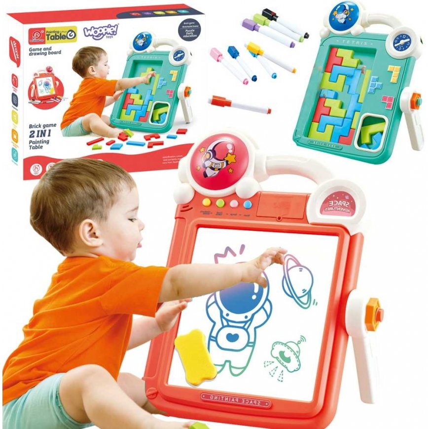 WOOPIE Double Sided Drawing Board Tetris Game 2in1 Orange