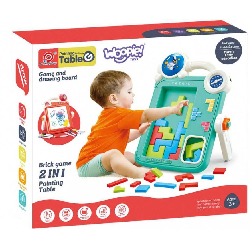 WOOPIE Double Sided Drawing Board Tetris Game 2in1 Orange – 4