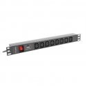 LANBERG POWER RACK 19 "PDU PDU-08I-0200-C20-BK (1U, 16A, 8X IEC C13, 2M, C20 pistik) LANBERG POWER RACK 19 "PDU PDU-08I-0200-C20-BK (1U, 16A, 8X IEC C13, 2M, C20 pistik)
