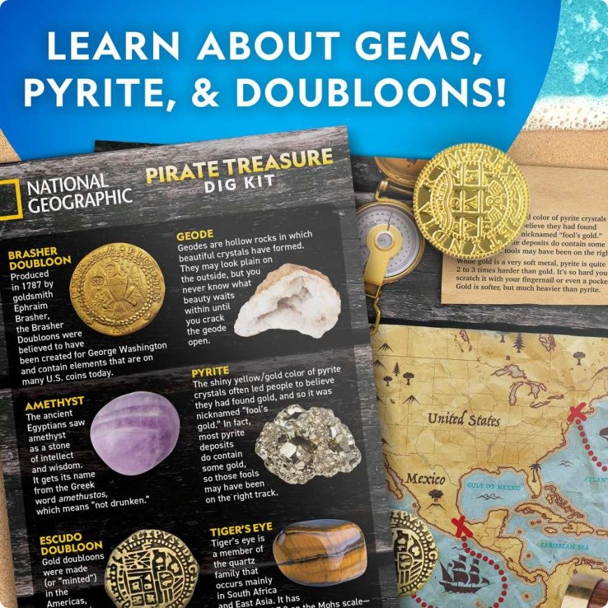 NATIONAL GEOGRAPHIC Pirate Treasure Dig Kit, RTCHESTDIG – 4