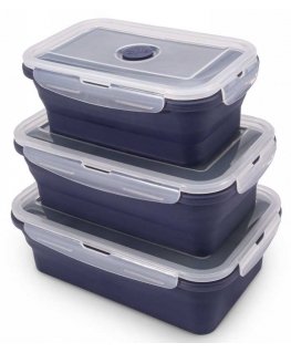 Zyle Collapsible Silicone Food Box Set, ZY291SBSET