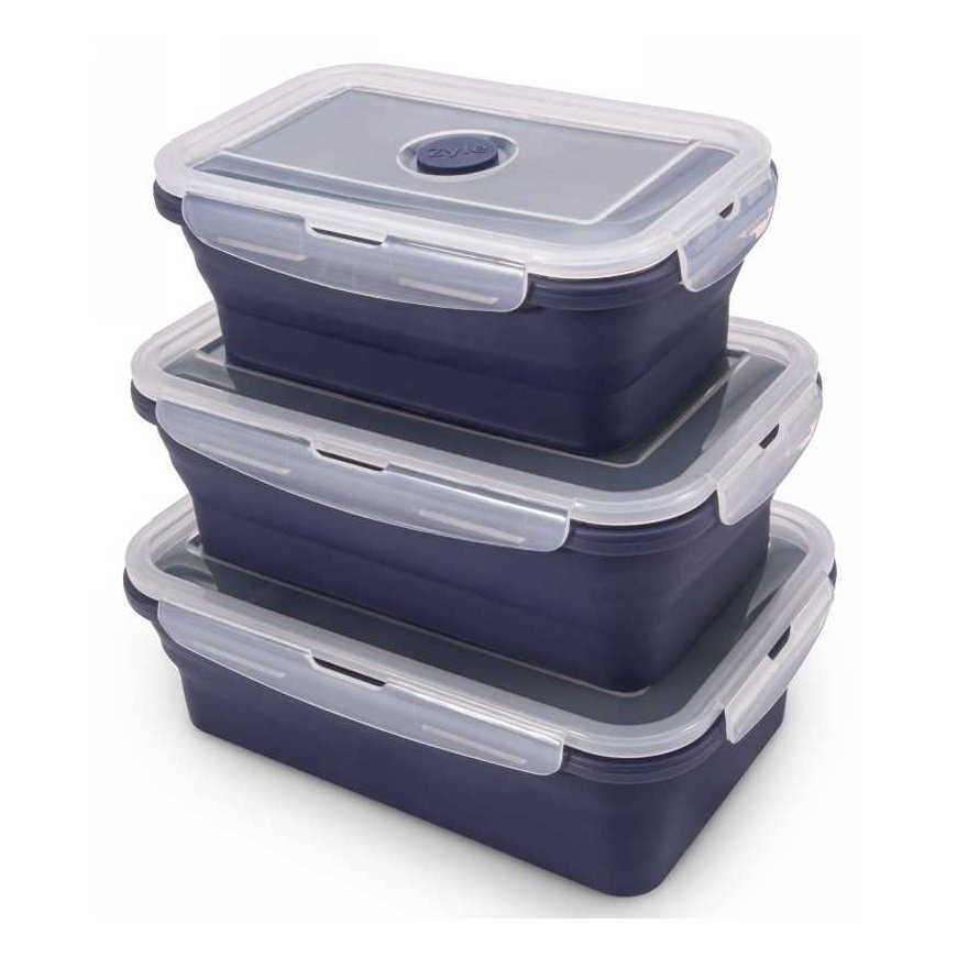 Zyle Collapsible Silicone Food Box Set, ZY291SBSET