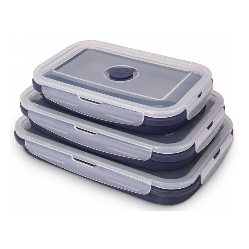 Zyle Collapsible Silicone Food Box Set, ZY291SBSET – 3