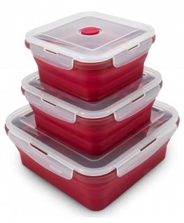 Zyle Collapsible Silicone Food Box Set, ZY603SBSET