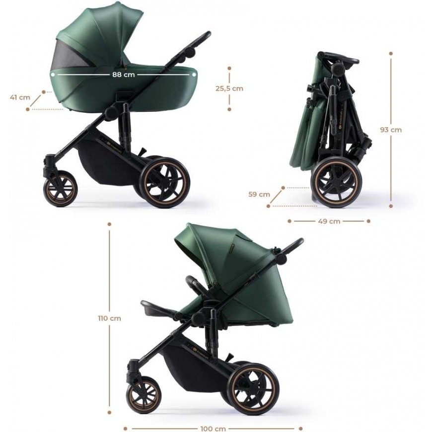 KINDERKRAFT universal stroller 3in1 PRIME 2 3IN1 MINK PRO DARK Green, KSPRIM02GRE300I – 5