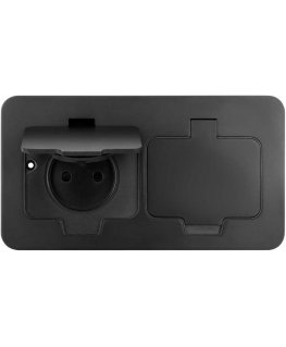 Orno Hermetyczne gniazdo elektryczne důvlezne, rectangular, IP55, black