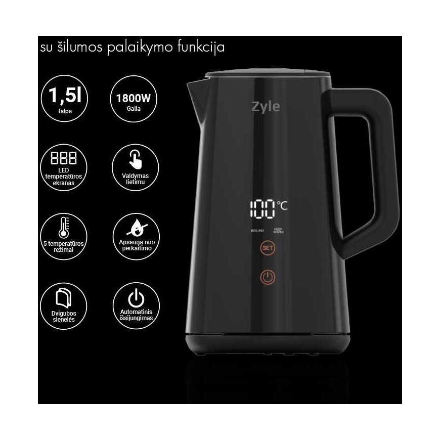 Electric kettle Zyle ZY833BK – 4