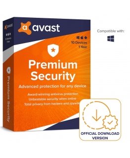 Avast Premium Security (10 devices) - 1 year DE | Download & Product Key