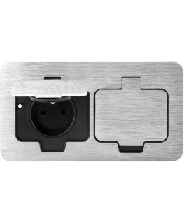 Orno Hermetyczne gniazdo elektryczne důvlezne, rectangular, IP55, Silver