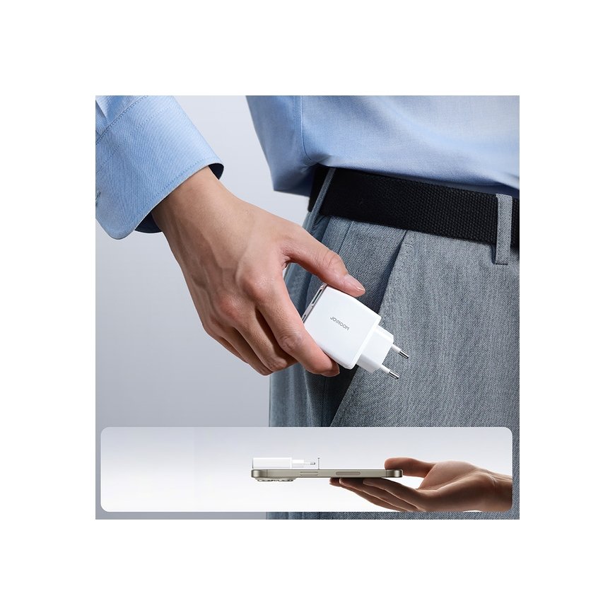 Joyroom JR-TCF14 20W USB-A USB-C Super Slim Wall Charger - White – 2