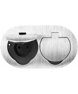 Orno Hermetyczne gniazdo elektryczne důvne, ovalne, IP55, Silver