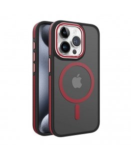 Apple iPhone 15 Pro DUAL METAL FRAME MAGSAFE CASE Red