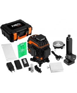 Neo Tools 3D Laser, 16 Lines, Green, Case, Target Disc, Magnetic Mount, Charger