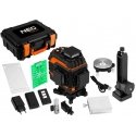 Neo Tools 3D lazeris, 16 eilučių, žalias, dėklas, tikslinis diskas, magnetinis laikiklis, pakrovėjas
