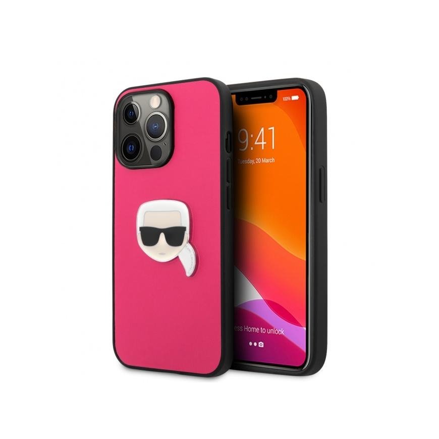 Case KLHCP13LPKMP Karl Lagerfeld PU Leather Karl Head Case for iPhone 13 Pro Pink (Pink)
