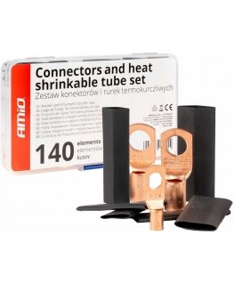 Loop connector set, heat shrink tube, 140 pcs., amio-04121