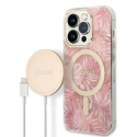 Case Set Guess GUBPP14LHJEACSP Case+ Charger iPhone 14 Pro 6.1" pink hard case Jungle MagSafe Case Set Guess GUBPP14LHJEACSP Case+ Charger iPhone 14 Pro 6.1" pink hard case Jungle MagSafe