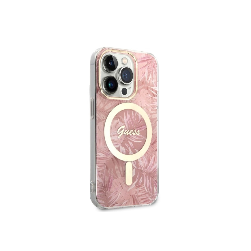Case Set Guess GUBPP14LHJEACSP Case+ Charger iPhone 14 Pro 6.1" pink hard case Jungle MagSafe – 4