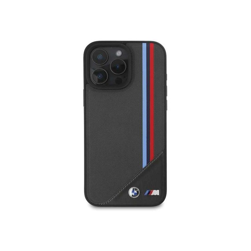 Case BMW BMHMP16S23PUTRK iPhone 16 6.1" black/black hardcase M Meshed Tricolor Stripes MagSafe – 3