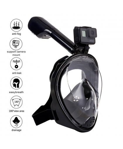 RoGer Full Dry Snorkeling Mask L / XL Black – 2