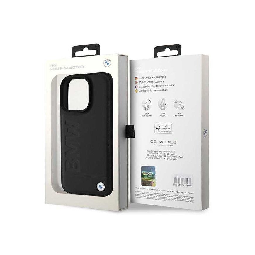 Case BMW BMHCP16LSLLBK iPhone 16 Pro 6.3" black/black hardcase Leather Hot Stamp – 2