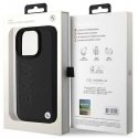 Dėklas BMW BMHCP16LSLLBK iPhone 16 Pro 6.3" juoda/juodas hardcase Leather Hot Stamp