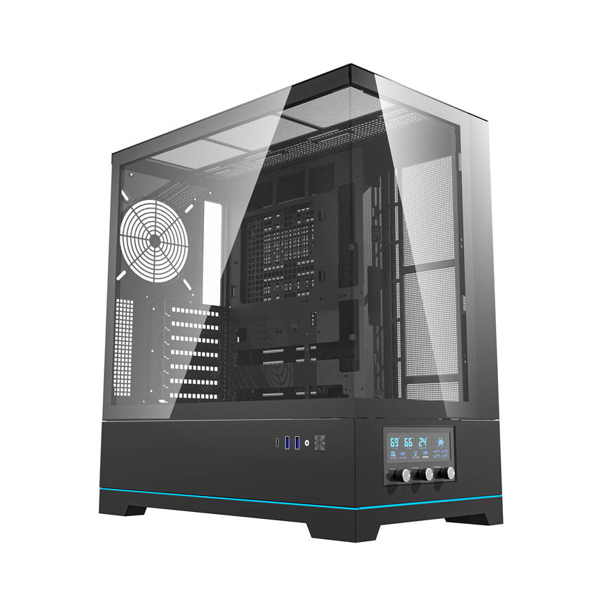 Darkflash DY451 kompiuterio dėklas be ventiliatorių (juodas)