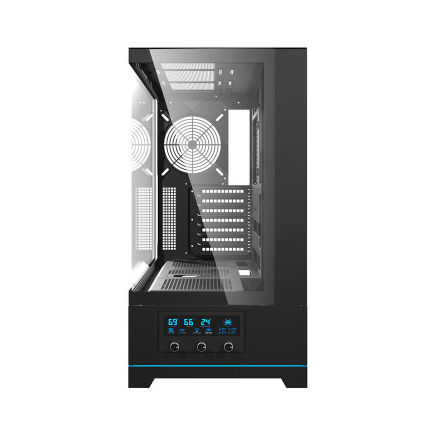 Darkflash DY451 kompiuterio dėklas be ventiliatorių (juodas) – 2