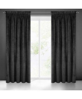 Night curtain made of soft velvet Eurofirany DIVA LINE RIA 140X270 cm, tape/tunnel/hooks, 300g/m2, color: black
