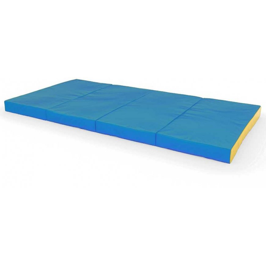 Foldable gymnastic mattress SANRO 200x100x10 cm blue-yellow (4 parts) – 2