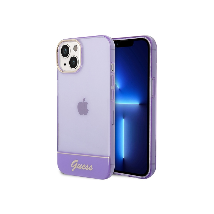 Case Guess GUHCP14SHGCOU iPhone 14 / 15 / 13 6.1" purple/purple hardcase Translucent