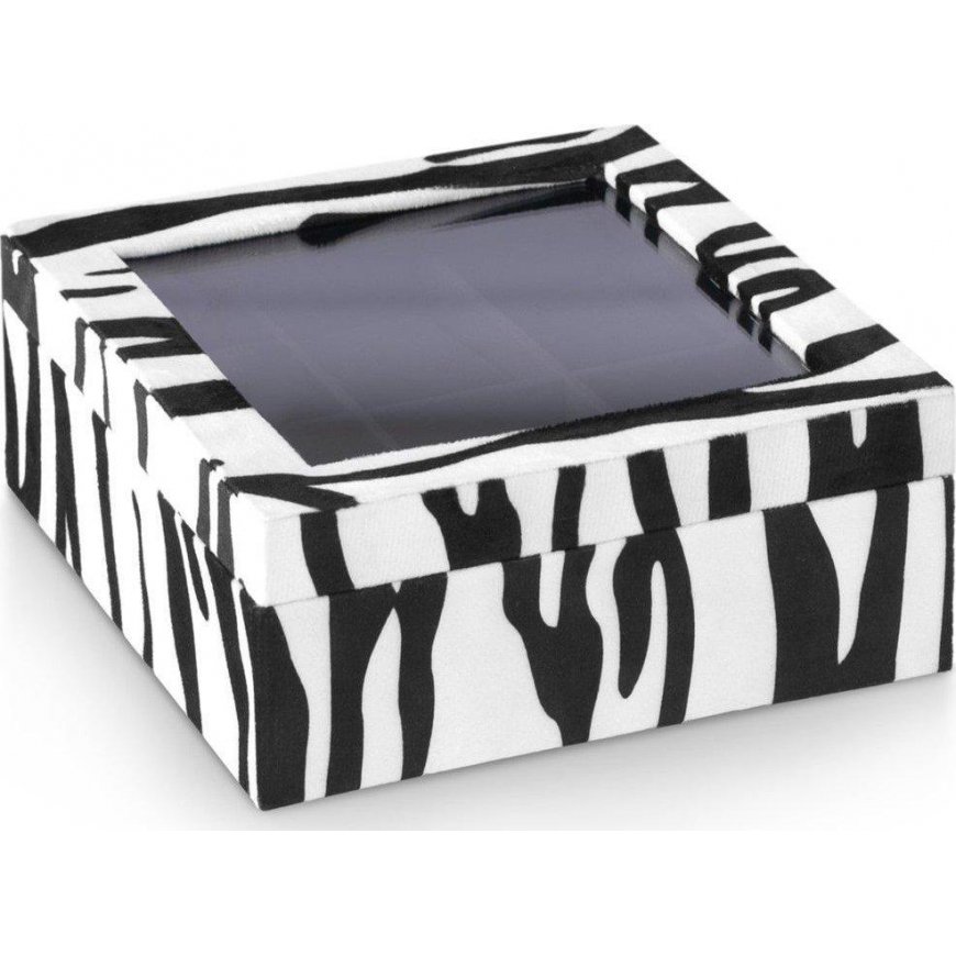 AmeliaHome Jewelry box AH GLASEN ZEBRA 18x7