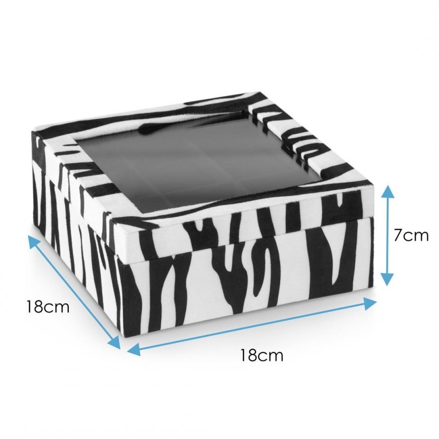 AmeliaHome Jewelry box AH GLASEN ZEBRA 18x7 – 5