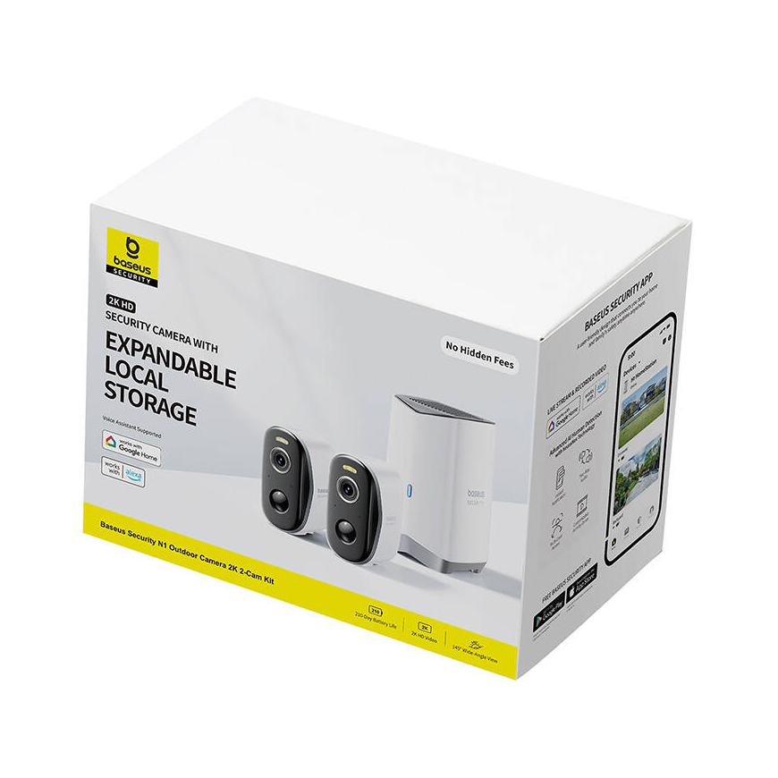Baseus N1 2K Outdoor Camera Set of 2 (White) – 5