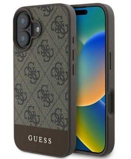 Case Guess GUHCP16MG4GLBR iPhone 16 Plus 6.7" brown/brown hardcase 4G Bottom Stripe