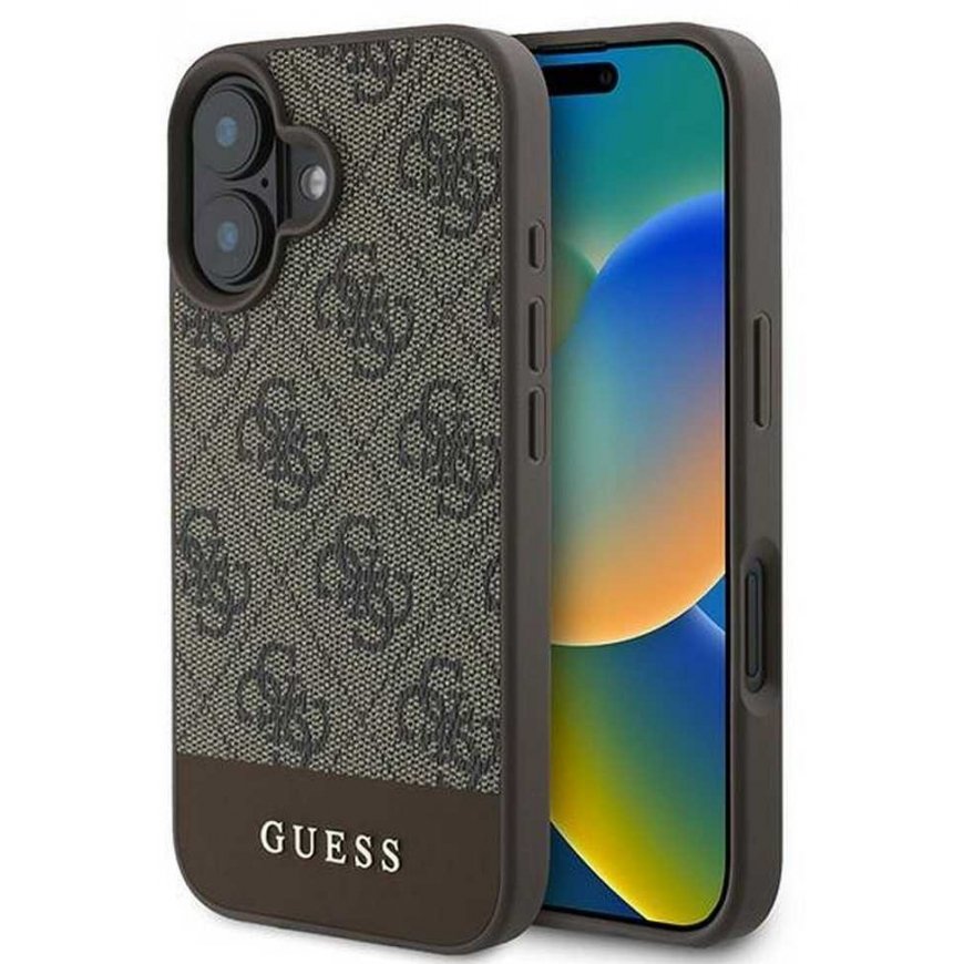 Case Guess GUHCP16MG4GLBR iPhone 16 Plus 6.7" brown/brown hardcase 4G Bottom Stripe – 2