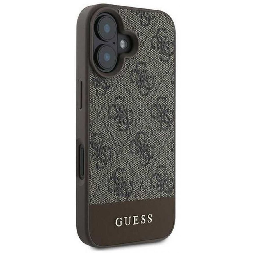 Case Guess GUHCP16MG4GLBR iPhone 16 Plus 6.7" brown/brown hardcase 4G Bottom Stripe – 3